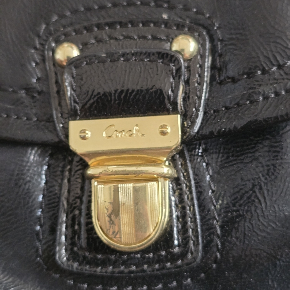 Coach Black Shoulder Hobo Bag Daisy Liquid Gloss Pat Leather Purse F23401 Y2k - Picture 8 of 9
